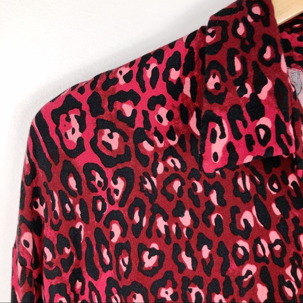 Zara Animal Print Cropped Button Down - Picture 3 of 4